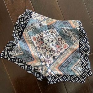 High waisted patterned shorts